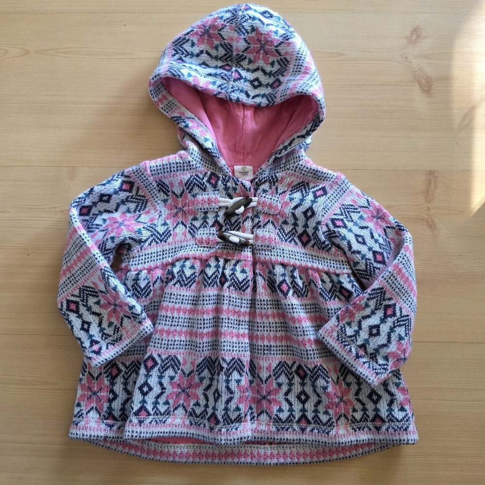 Tucker And Tate Cozy Pink and Blue Patterned Kids Hoodie 9M VGUC